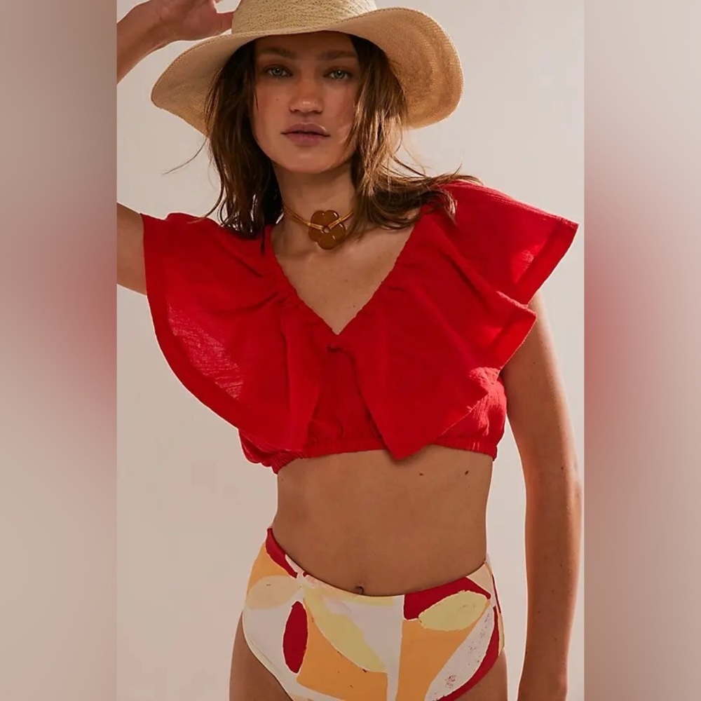 NWOT - Free People Take Me Out Convertible Top in Red Racer - Multiple Sizes